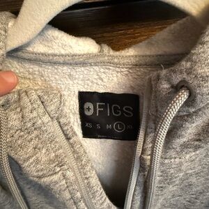 Figs Heather Gray Zip-Up Hoodie